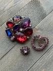 Vintage Lot Rhinestone Brooches Pins Costume Jewelry