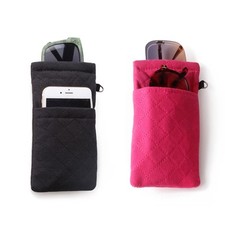 Double Eyeglasses Pouch Squeeze Top Soft Glasses Case Multifunctional Eyeglas...