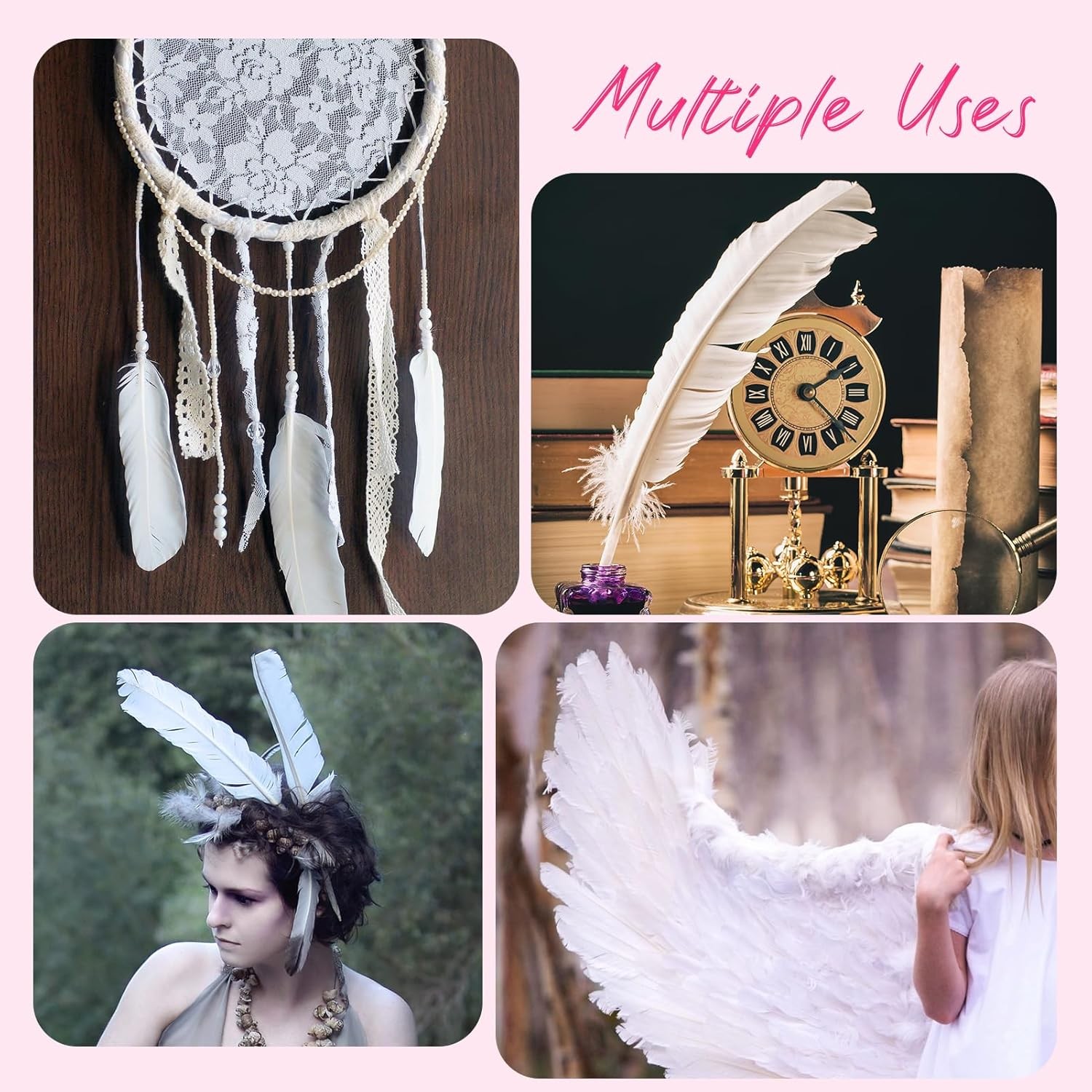 12pcs White Wild Turkey Tails Feathers 10-12inch for DIY Crafts Home Wedding Par