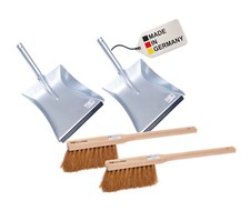 2 Kehrgarnitur Langstiel Kehrblech-Set und Handfeger Kehrschaufel Kehrset Kokos