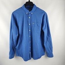 Johnnie-O Hangin' Out Shirt Mens XL Blue Check L/S Button Down Collar