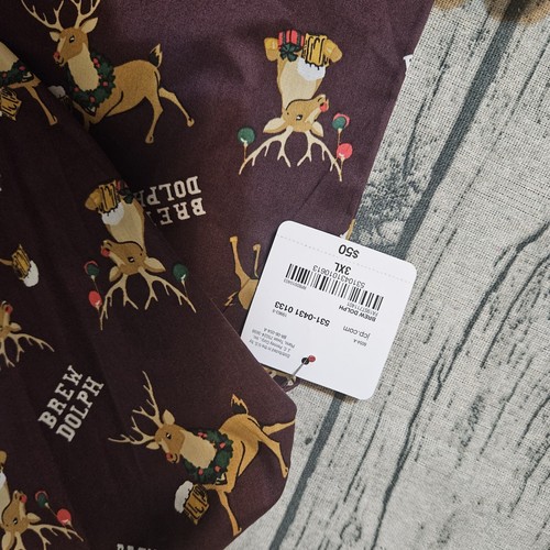 'BREW DOLPH' Mens Christmas shirt by 'NORTH POLE' - NWT - 3XL Button Shirt Crawl - Picture 8 of 9