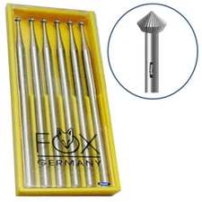 Jewelers Hart Bur 009 Jewelry Stone Setting Bur 90º Pack of 6 FOX Germany 0.9mm