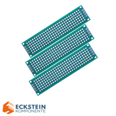 3x Lochraster PCB Lötplatine 2x8cm Experimentierplatine Prototype Leiterplatte