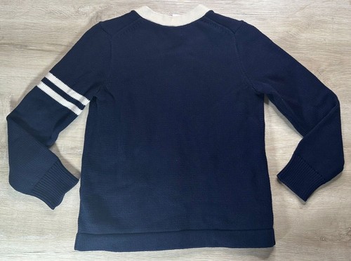 NWT Polo Ralph Lauren Girls Jacket Navy Blue M(8-10) Collegiate Cotton Cardigan - Picture 5 of 6