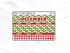 1012-1A December 7X9 Monthly View Planner Stickers.