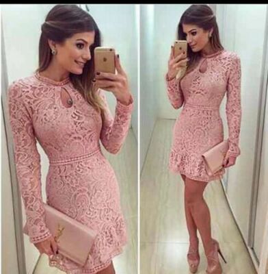 Vestito Barbie M L Donna Pizzo Rosa Cipria Gale Carne Mini Abito Top 44 46  Gonna | eBay