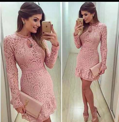 Vestito Barbie M L Donna Pizzo Rosa Cipria Gale Carne Mini Abito Top 44 46  Gonna | eBay