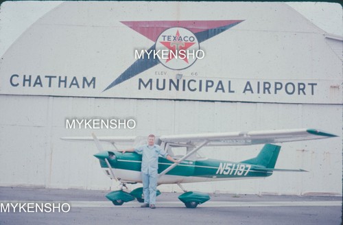 35 mm slide Vintage photo slide Chatham Municipal Airport Airplane Texaco Cessna