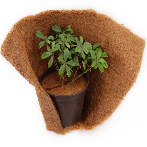 Disco Pacciamatura In Fibra Naturale STOCKER – 45 X 45 Cm, Biodegradabile, Per Piante In Vaso, Riduce Erbacce E Consumo Acqua