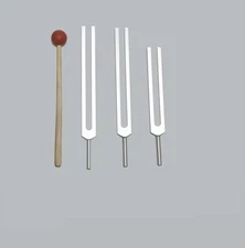 3 missing  Sacred Solfeggio Tuning forks + Mallet for Sound Healing Therapy
