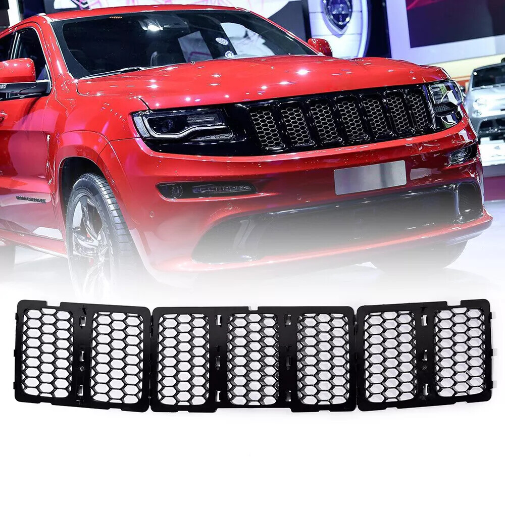 For 2014-2016 Jeep Grand Cherokee Black Mesh Grille Insert Kit Front Grill Cover