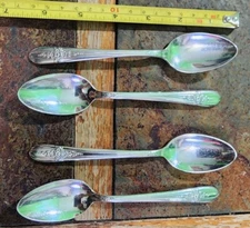 ✅ LOT OF 4 VINTAGE c1941 TRIUMPH SILVERPLATED TEASPOONS/ TEA 🍵 SPOONS