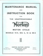 Norton Motorcycle Unapproachable 16H BIG4 18 & ES2 Maintenance&Operators Manual