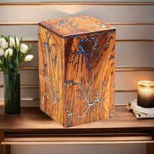Wooden Urn Box  Epoxy and Rosewood Urn Box  Cremation Urn for Human Ashes