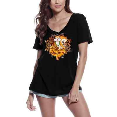 Women's Graphic T-Shirt V Neck Squirrel Yoga Meditate Yoga Peace Eco-Friendly