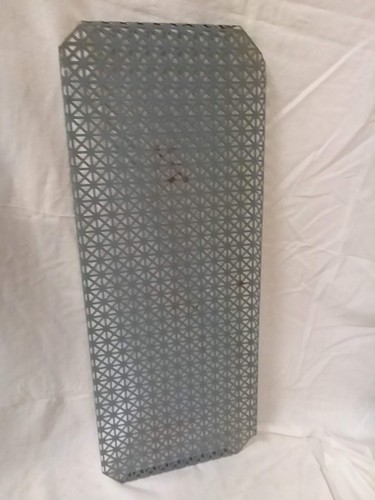 Vintage MCM Atomic Mesh Wall Shelves 24x9 Gray Punched Metal Wire 4 Available - Picture 14 of 22