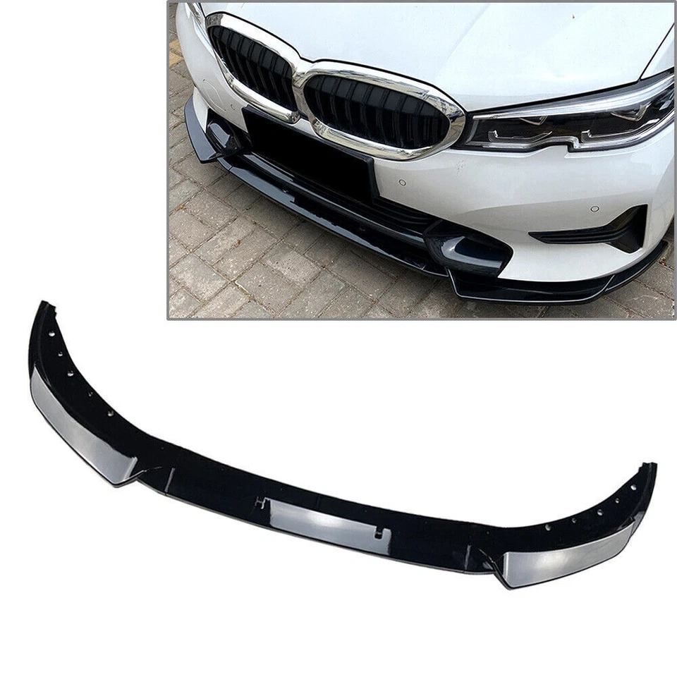 Alerón labial de parachoques delantero brillante para BMW Serie 3 G20 G21 320i 325i 2019-22 Foto 3 de 4