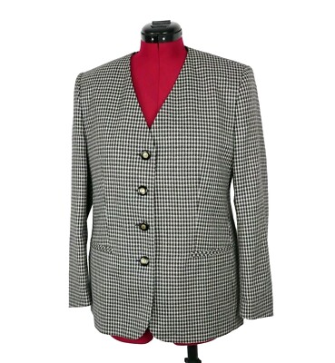 BIAGGINI Blazer Damen 42 Classic SCHURWOLLE Premium Design Karierte 
