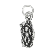 Sterling Silver Baby Jesus Lying in a Manger Nativity Charm or Pendant 