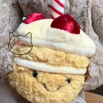 SET of Jellycat BASHFUL BEIGE BUNNY & Amuseable BIRTHDAY Cake New