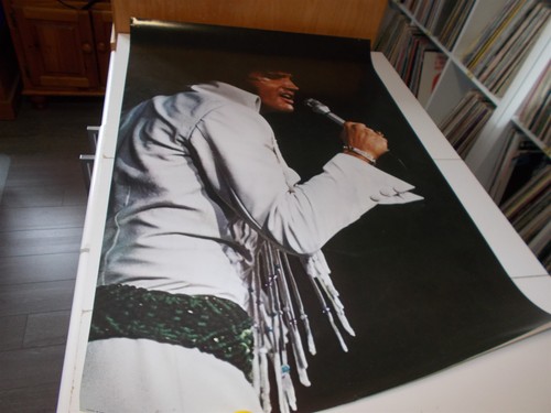 Elvis Presley Vintage 1972 Minerva White Jumpsuit Black Belt Poster