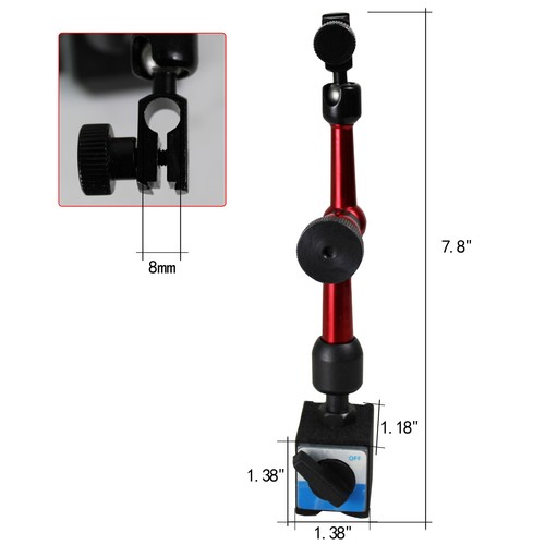 "Soporte indicador de prueba de metal ajustable base magnética HFS(R) nivel digital 7-3/4" - Imagen 2 de 7
