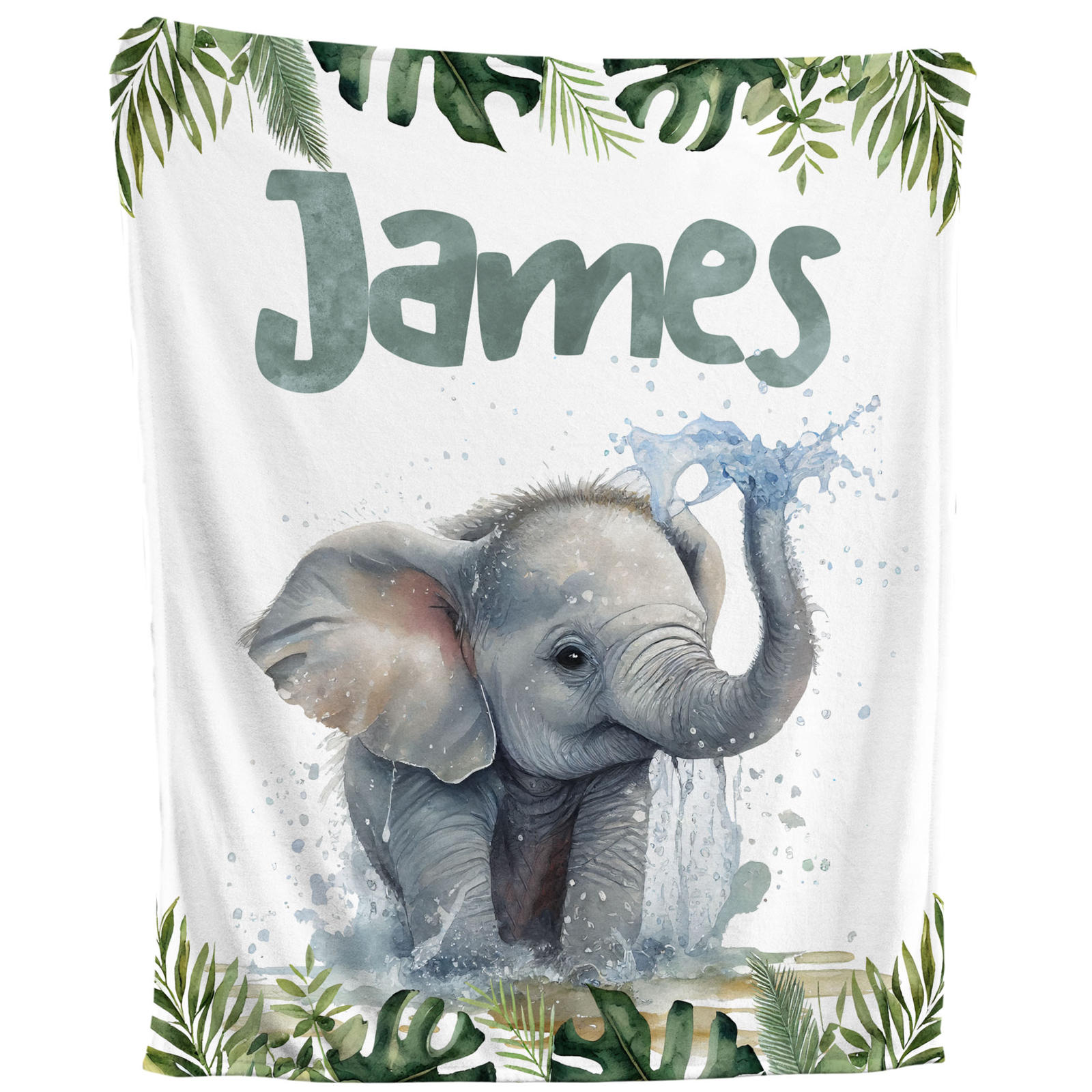 - Personalized Fleece Throw, Safari Jungle Kids Baby Gift