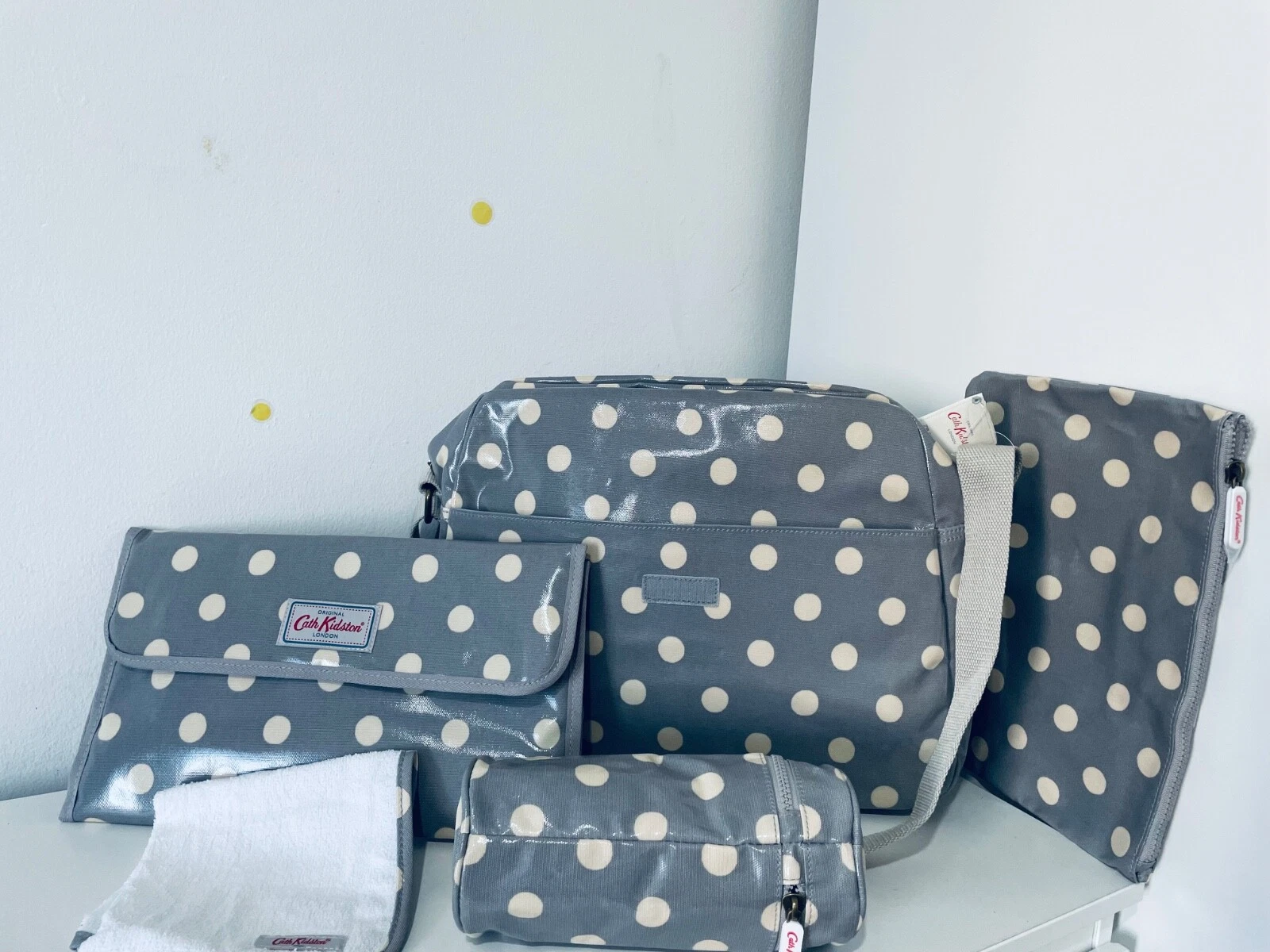 Cath Kidston grey spotted zip Changing Bag, Travel Bag