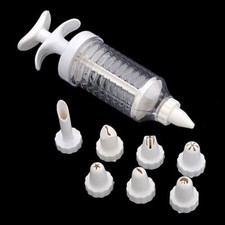 Gebäckspritze`mit`8`Tüllen`Aufsätze`zum`Garnieren`von`Torten`Sahne`Teig`Kuchen*