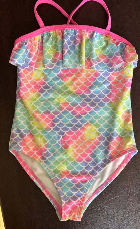 Girls Angel Beach One-Piece Bathing Suit Size 5 Mermaid Print