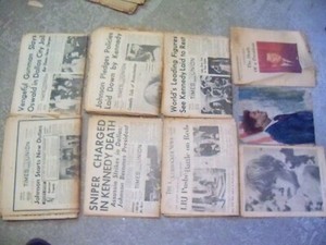8 Historic Albany,NY  Newspapers: RE:KENNEDY ASSINATION & OSWALD KILLED