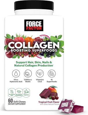 Force Factor Collagen Boosting Superfoods, Vegan Collagen Booster for Women, wit