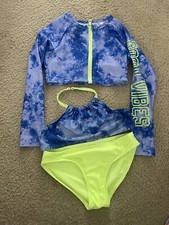 Girls Wonder Nation 3pc Swimsuit/Bikini Size 6-6x