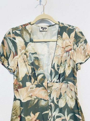 Show Me Your Mumu Robyn Babydoll Dress Womens Small Floral V Neck Button Up Boho - Picture 2 of 8