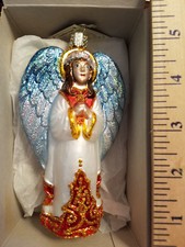 Angel Ornament Glass Guardian Angel Old World Christmas 10115 1