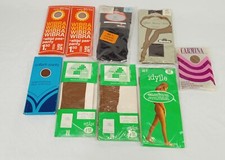 80's VTG NOS EU market Pantyhose sheer stockings set of 9 lot Holland ,France
