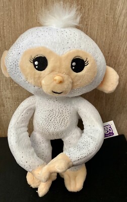 Fingerlings Monkey Plush 1/2 White Glitter 2017 Speaks