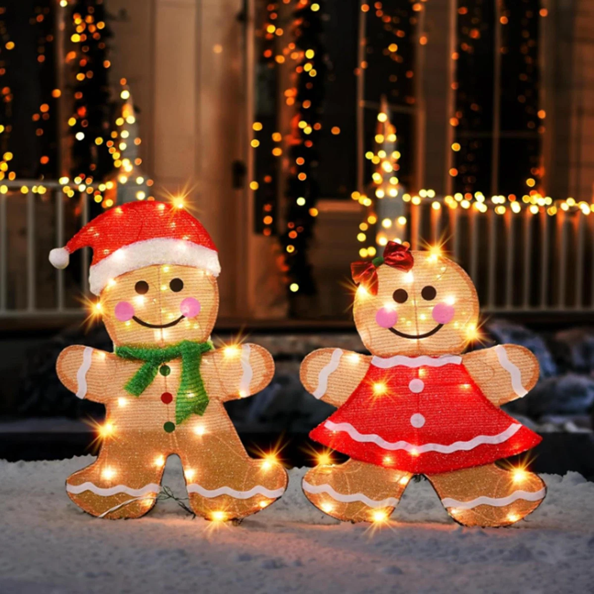 Gingerbread Man LED Light LED Outdoor Decor Acrylic 2D Light Glowing Decoration