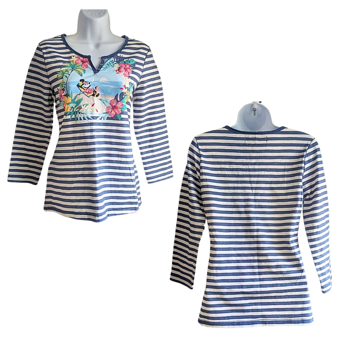 NWOT TOMMY BAHAMA Disney Parks Collection Minnie Blue Stripe