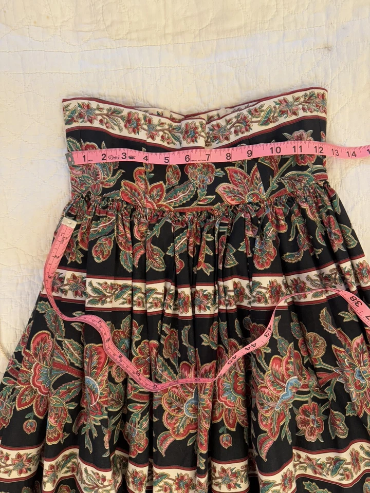 Falda corsé midi provincial francesa Jean Gerard años 70 80 con deshuesado folclórico París Foto 3 de 4