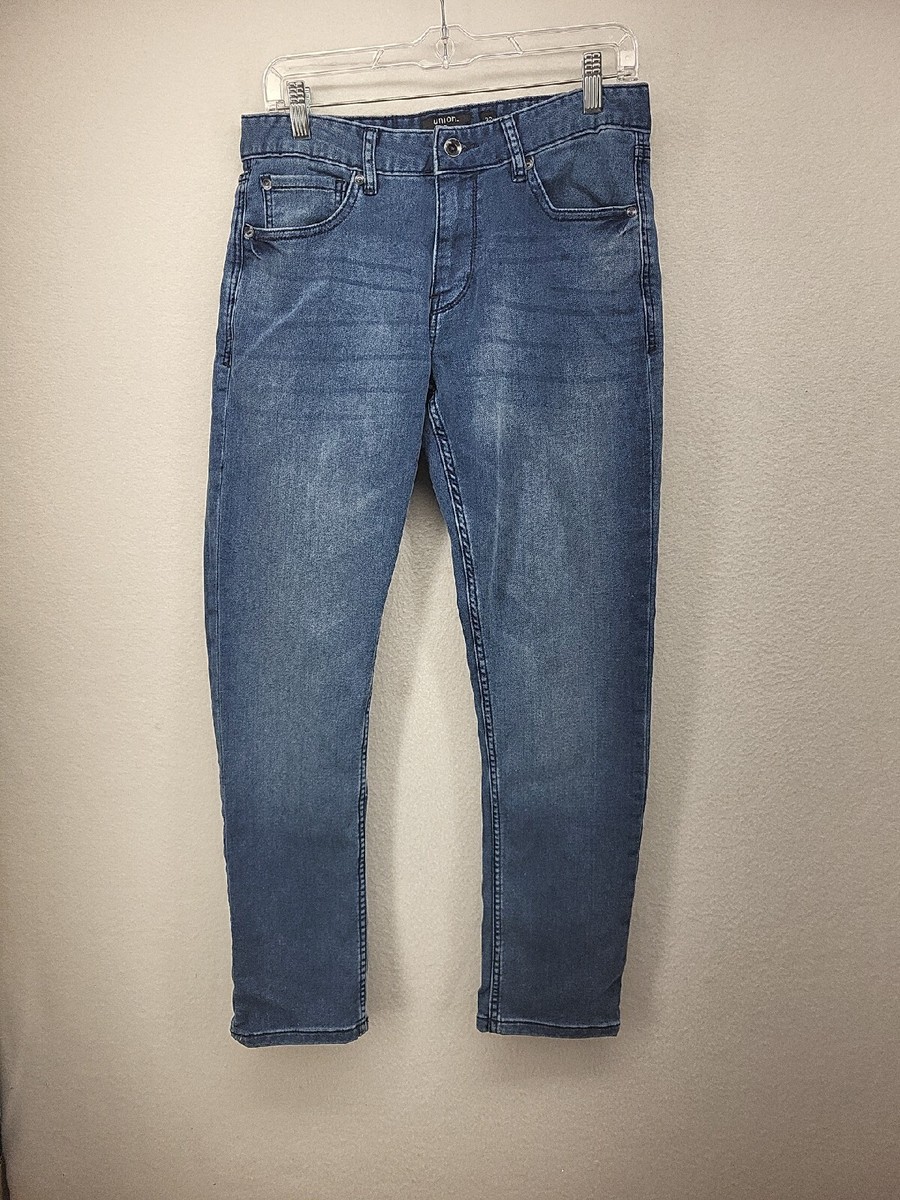 Union Mens Jeans Blue 32x30 Actual(30x28) Stretch Straight Denim
