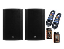 2 Mackie Thump215xt 15" Advanced Power Loudspeaker & Cables & Mobile Phone Holde