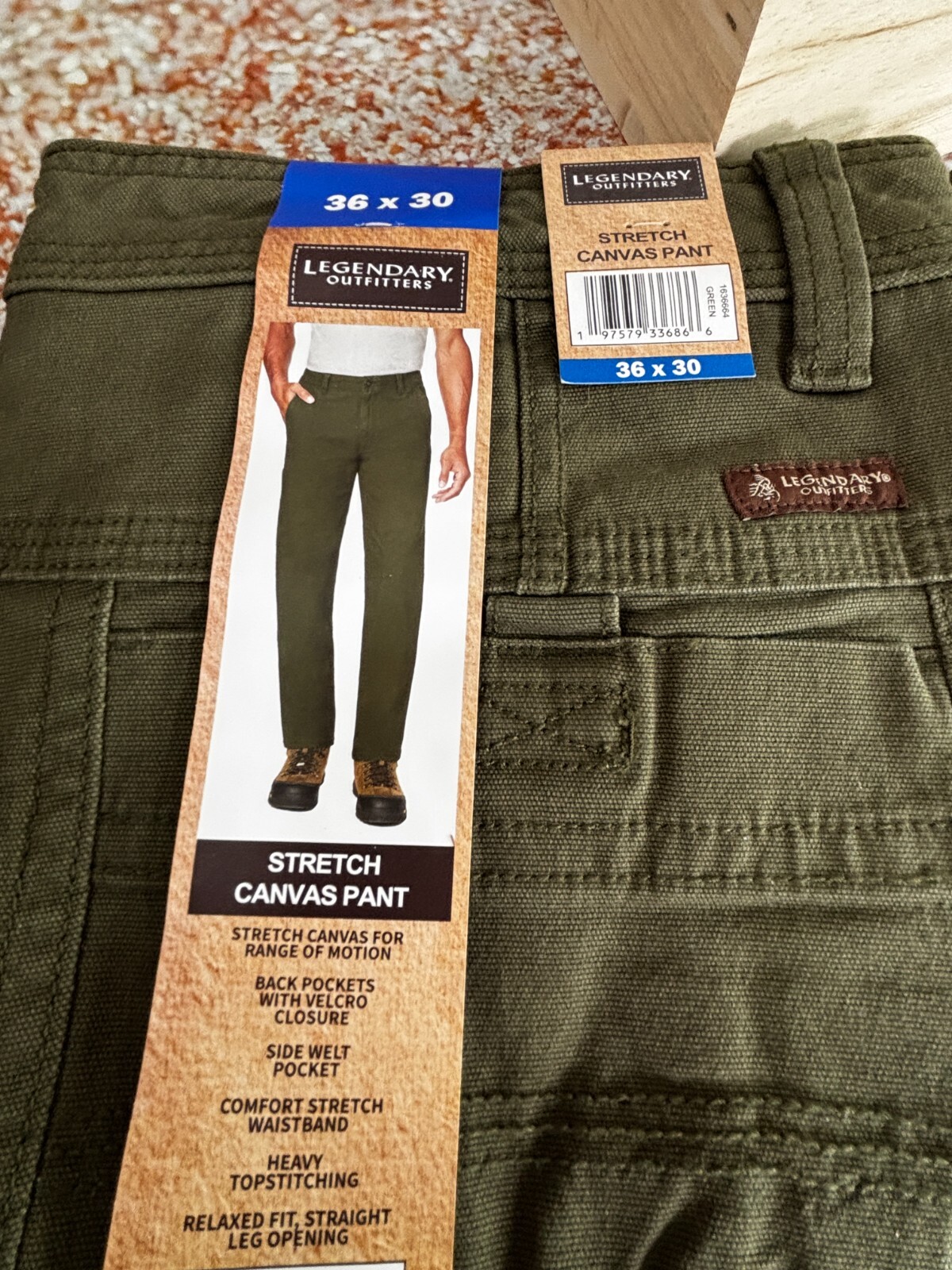 Legendary Outfitters Men's stretch Canvas pant Relaxed Comfort stretch- OLIVE