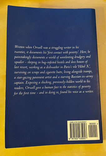 Down and Out in Paris and London George Orwell Memoir Life in Poverty - Picture 2 of 3