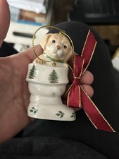 Spode ORNAMENT  PUPPY in STOCKING Christmas Tree