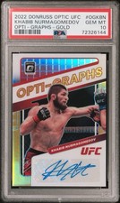 2022 DONRUSS OPTIC UFC KHABIB NURMAGOMEDOV GOLD 5/10 AUTO AUTOGRAPH PSA 10