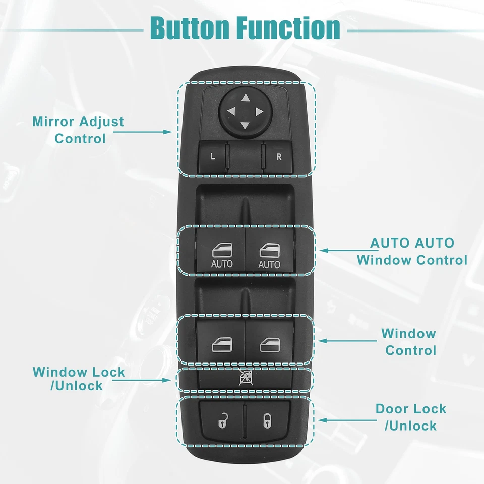 Interruptor Ventana Encendido Control para Chrysler con 10 Botones - 1 Unidad - Imagen 4 de 4