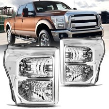 Headlight Assembly for 2011-2016 F-250 F-350 F-450 F-550 Super Duty Chrome Clear