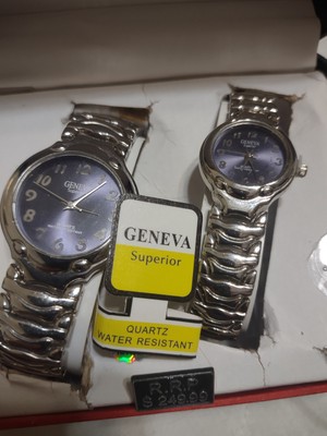Vintage 2 Geneva Superior Water Resistant Quartz Watches New Batteries